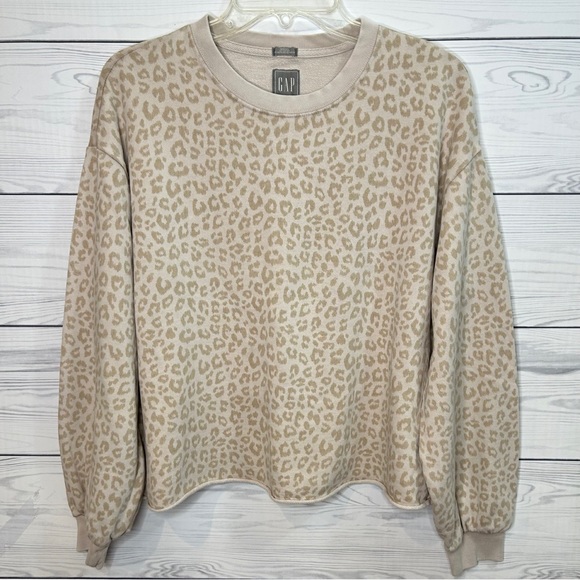 GAP leopard print oversized crop sweatshirt, size small - Picture 4 of 11